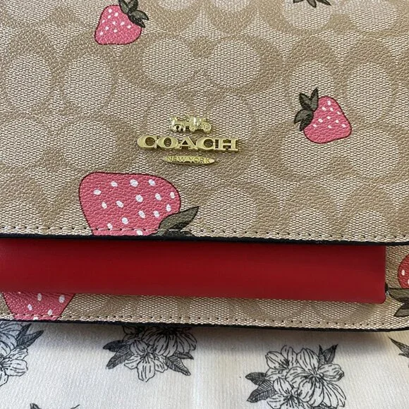Coach Strawberry Tan Shoulder Crossbody Bag - Picture 14 of 14